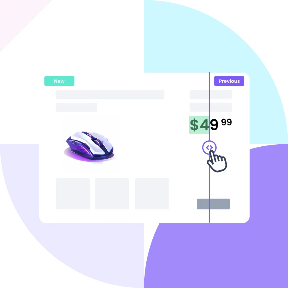 Sken.io compare mode showing two captures of the same page side by side
